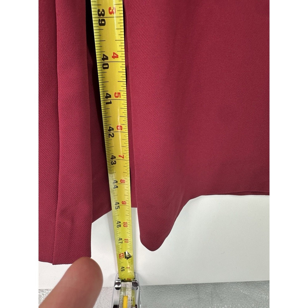 White House Black Market Jumpsuit Size 6 Burgundy Wine Overlay Sleeveless 0288 - Picture 4 of 7